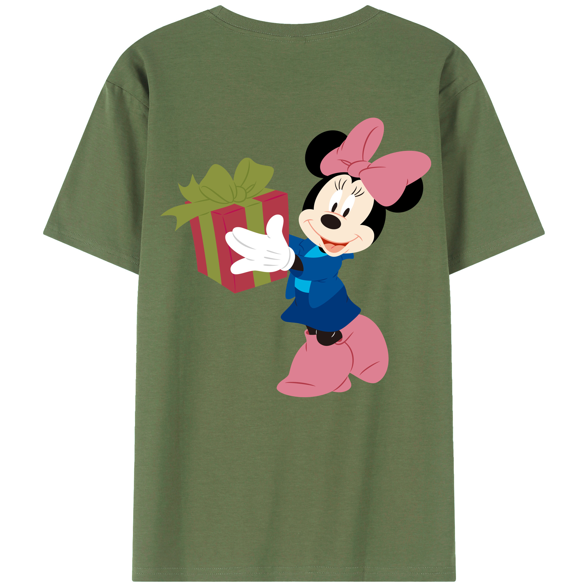 ミッキーマウス Mickey Mouse 綿100％ メンズ半袖Tシャツ（バックプリント） 通気性